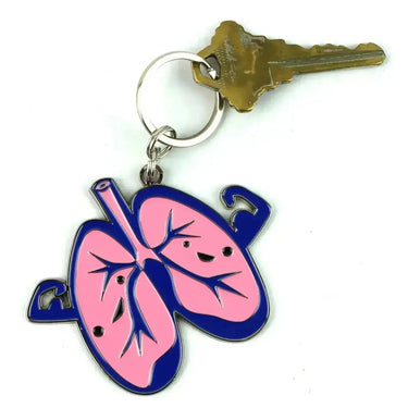 Lung Keychain: Funny Anatomical Charm I Heart Guts Ziya Blue