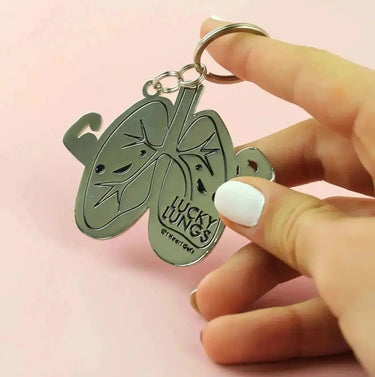 Lung Keychain: Funny Anatomical Charm I Heart Guts Ziya Blue
