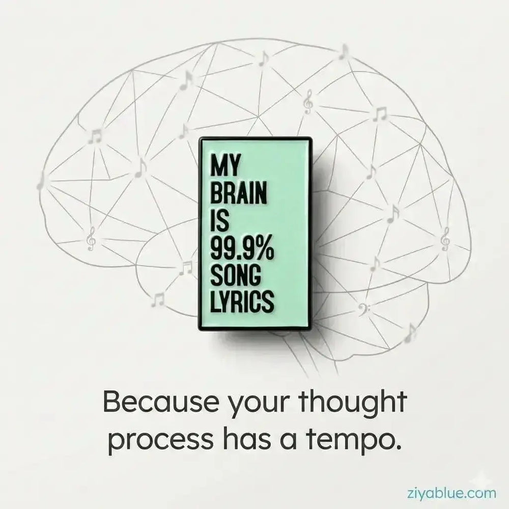Lyrics Enamel Pin: Witty Music Badge Ziya Blue Ziya Blue