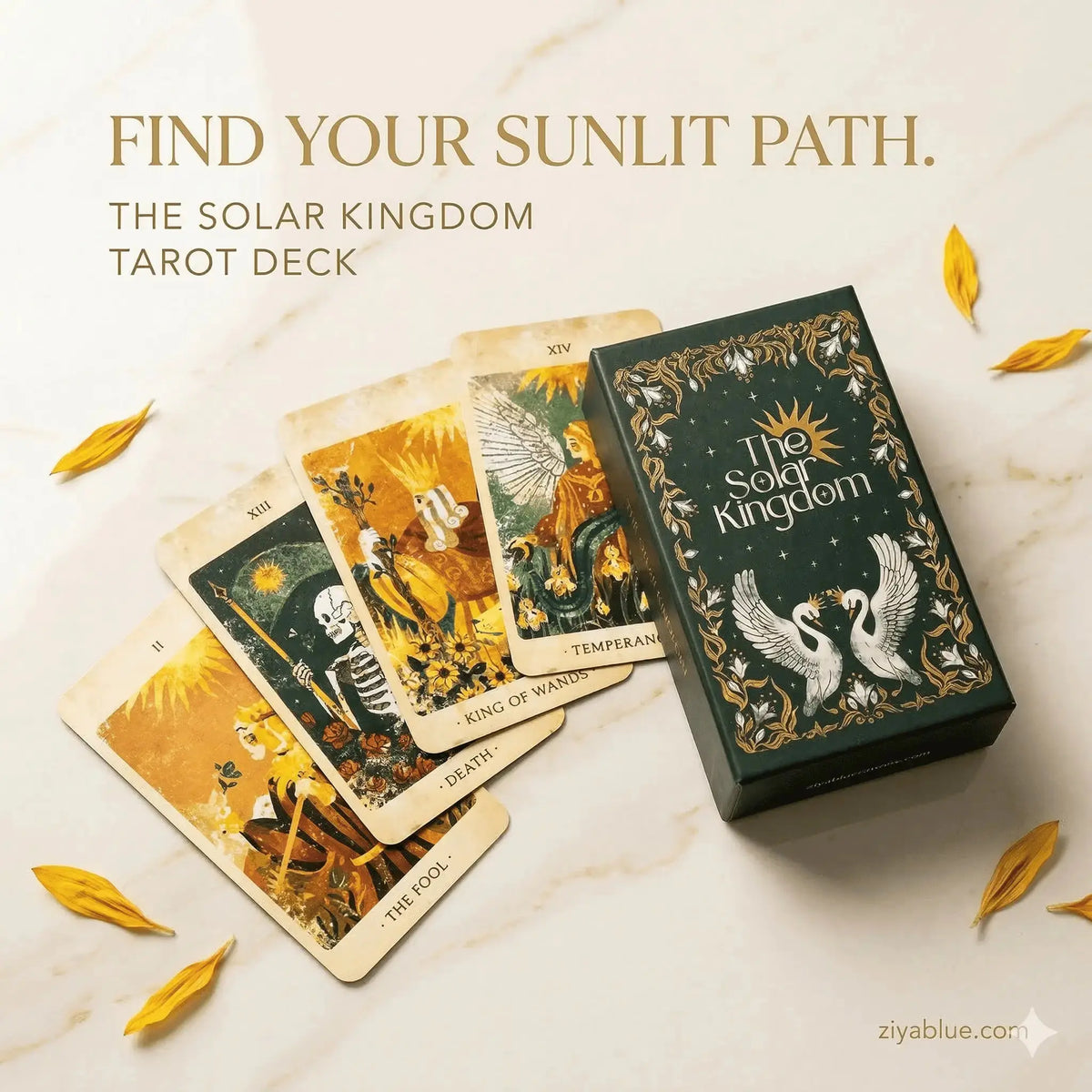 MINI Solar Kingdom Tarot 78-Card: Pocket-Sized Illumination Ziya Blue Ziya Blue