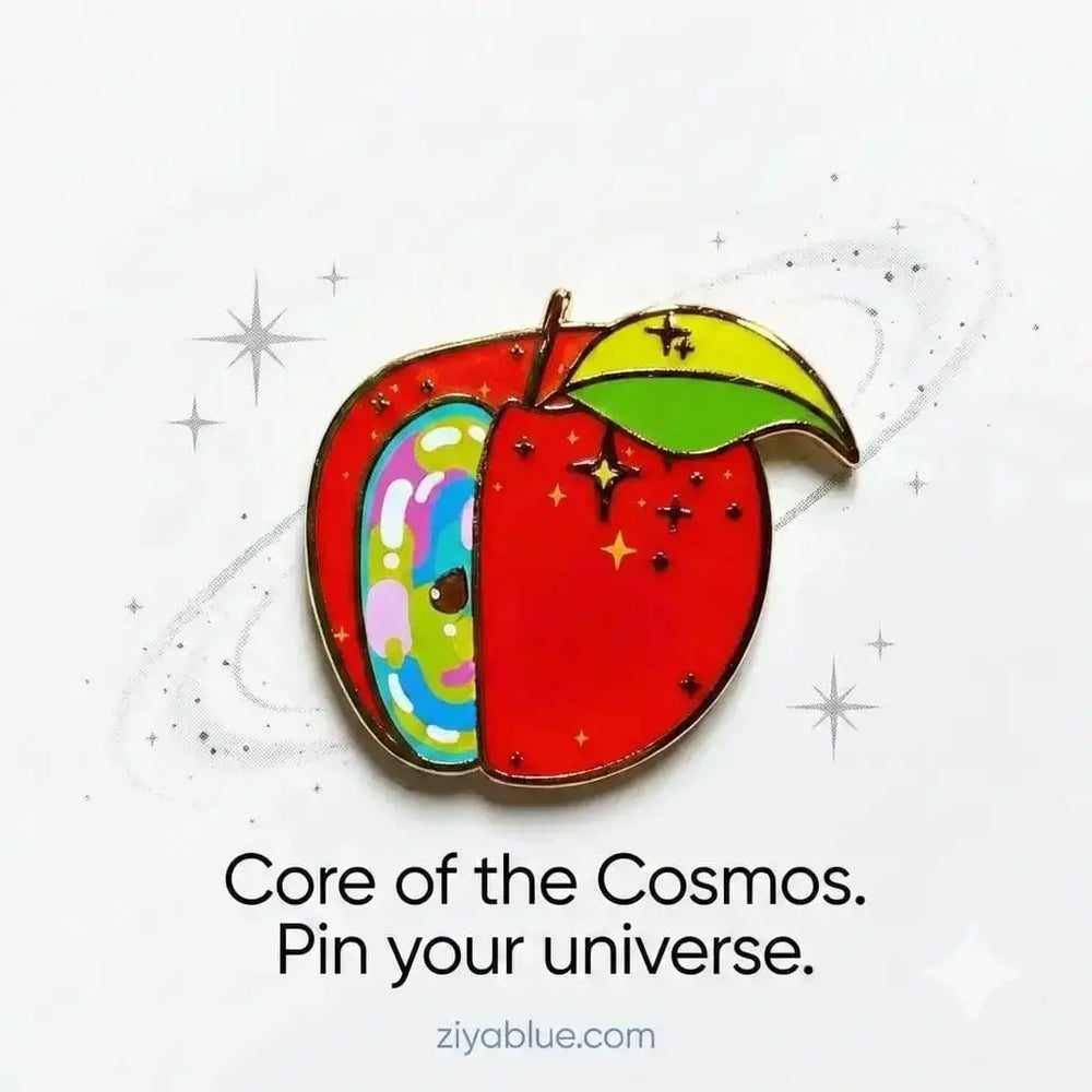 Magic Apple Enamel Pin Snacks Please Ziya Blue