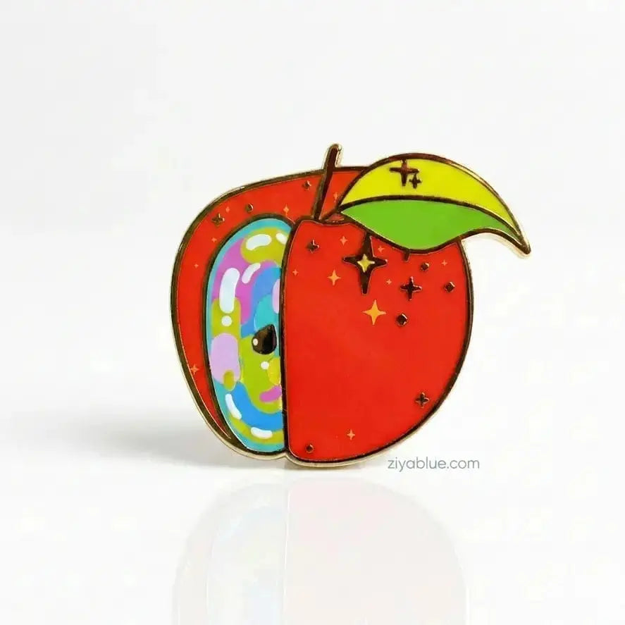 Magic Apple Enamel Pin Snacks Please Ziya Blue