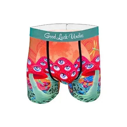Magic Mushroom Boxer Briefs: A Trippy Gift Good Luck Sock Ziya Blue