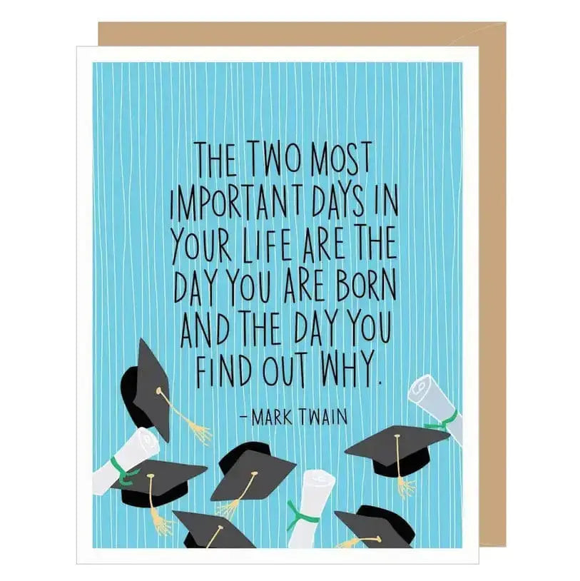 Mark Twain Graduation Card: Inspirational Quote Greeting Apartment 2 Cards Ziya Blue