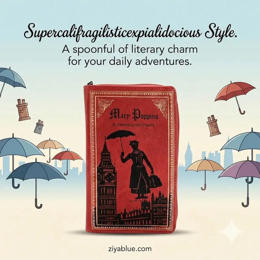 Mary Poppins Book Clutch – Practically Perfect Storybook Bag COMECO INC Ziya Blue
