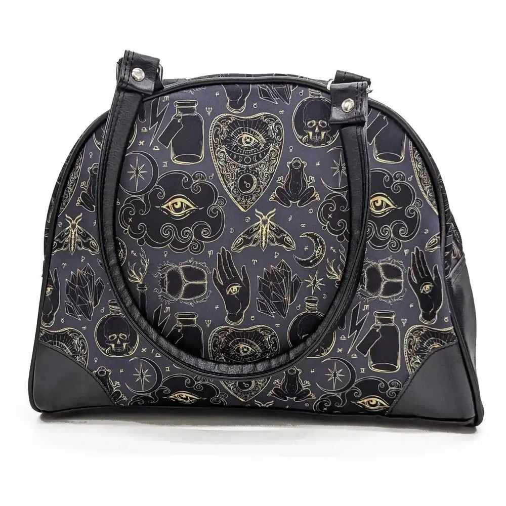Masonic Esotericism Bowler Purse: Gothic Mystery Shady Front Ziya Blue