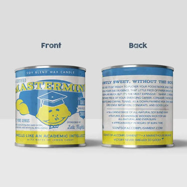 Mastermind Graduate Candle 16oz. scents of accompliments Ziya Blue