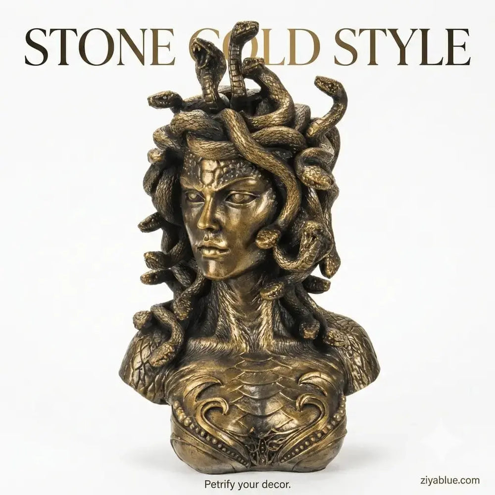 Medusa Bust Statue - The Original Stone-Cold Stunner Pacific Giftware Ziya Blue