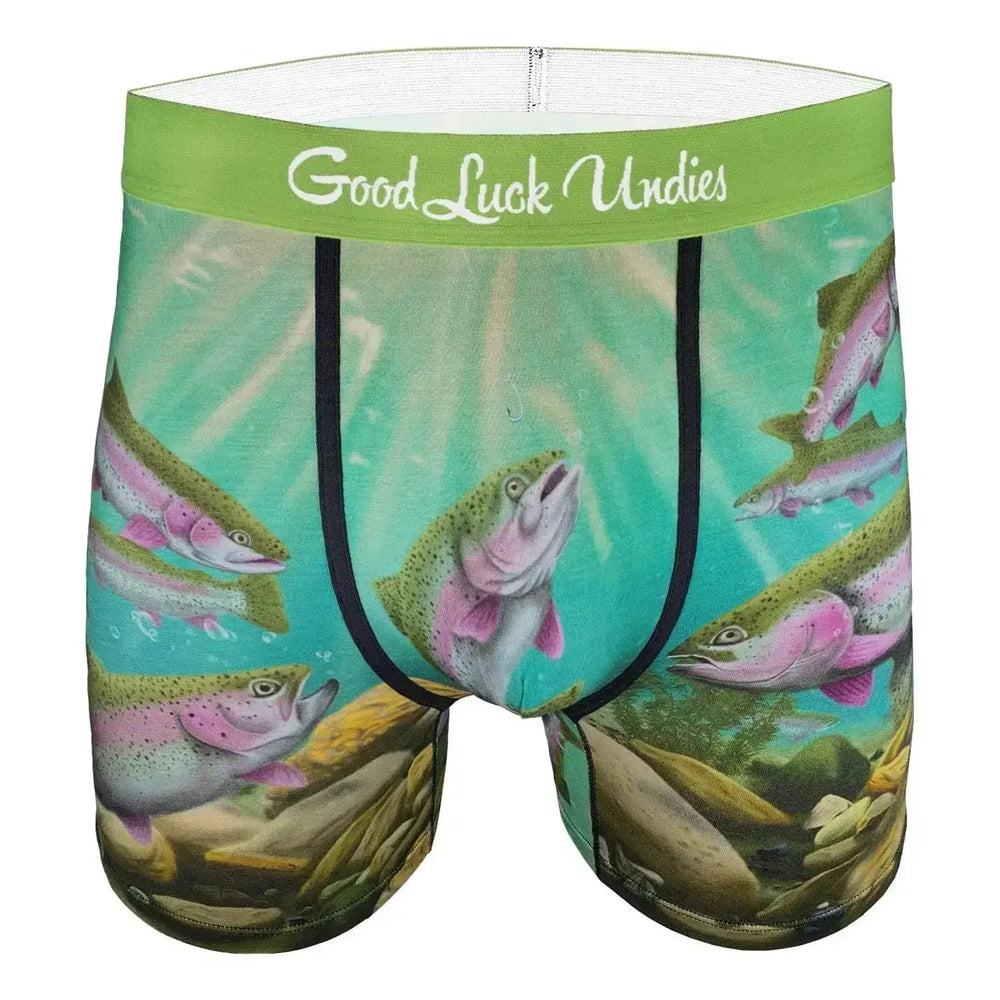 Men’s Brown Trout Underwear – The "Prize Catch" Boxer Good Luck Sock Ziya Blue