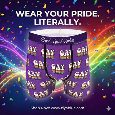 Men's Pride Rainbow Underwear – The "Good Luck" Comfort Boxer Good Luck Sock Ziya Blue