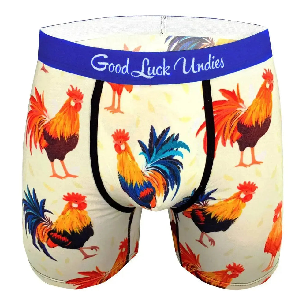 Men's Roosters Underwear – The "Rise and Shine" Boxer Good Luck Sock Ziya Blue