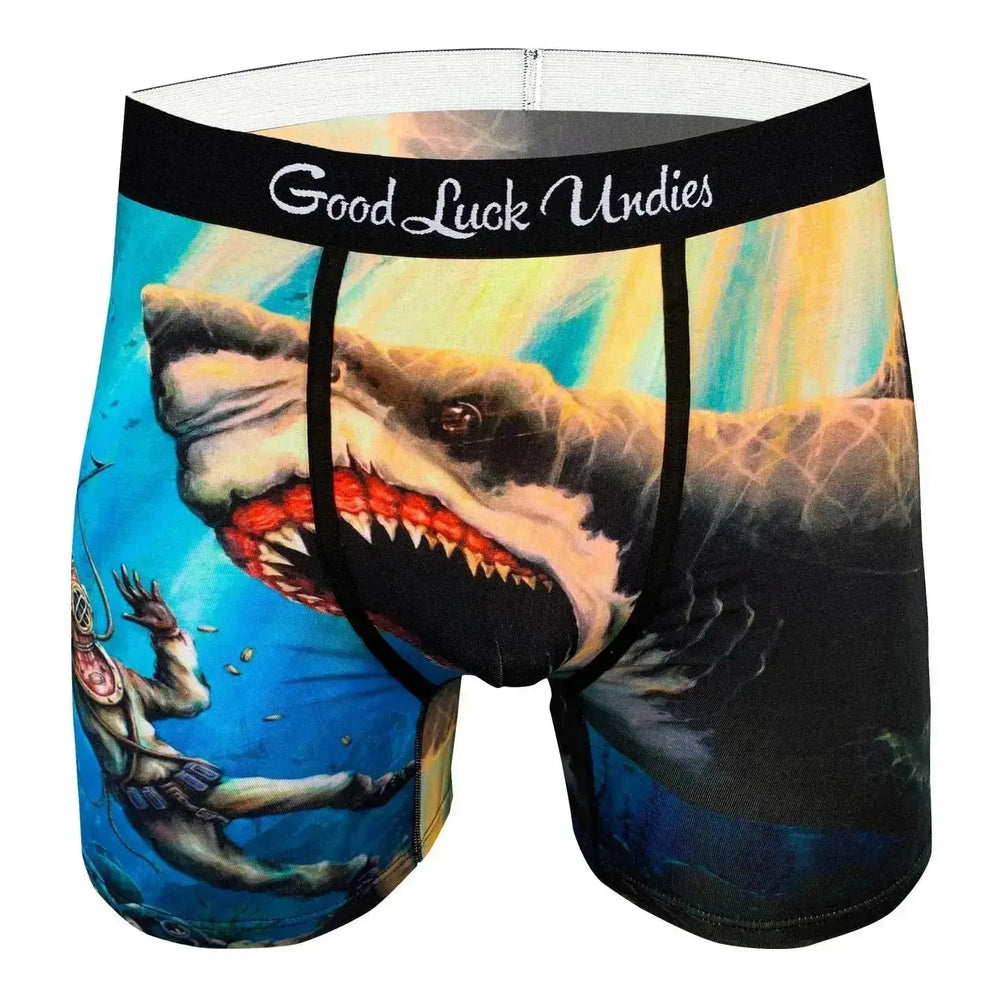 Men's Shark Attack Underwear – The "Apex Predator" Comfort Boxer Good Luck Sock Ziya Blue
