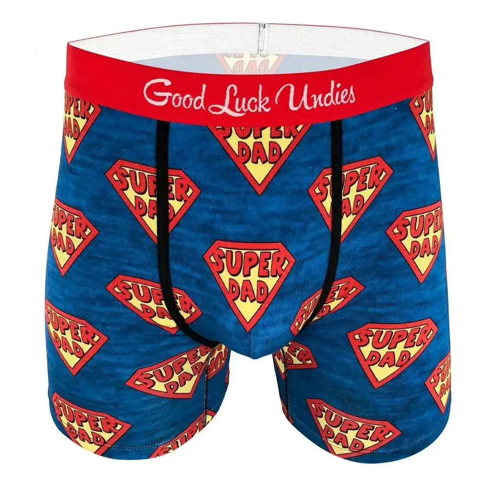 Mens Super Dad Underwear – The "Everyday Hero" Boxer Good Luck Sock Ziya Blue
