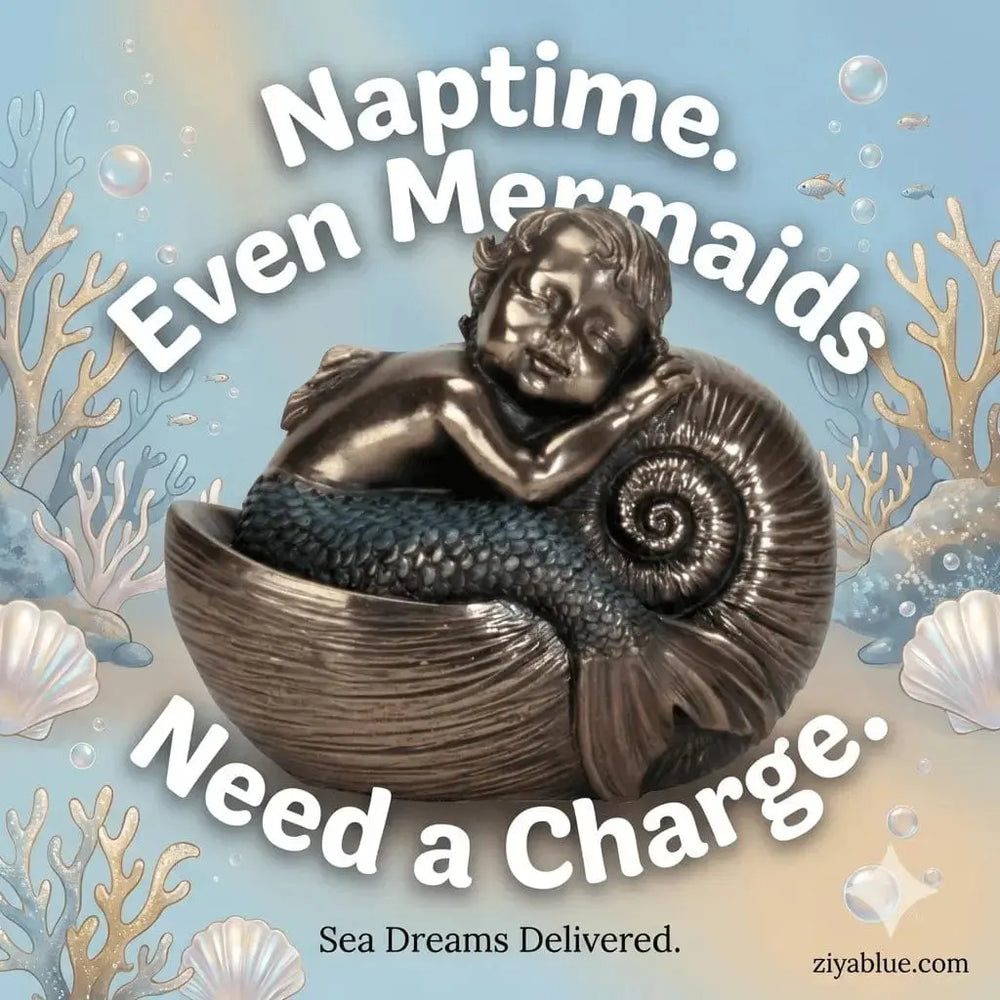 Merbaby Nautilus Figurine - Deep Sea Dreams Figurine Pacific Giftware Ziya Blue