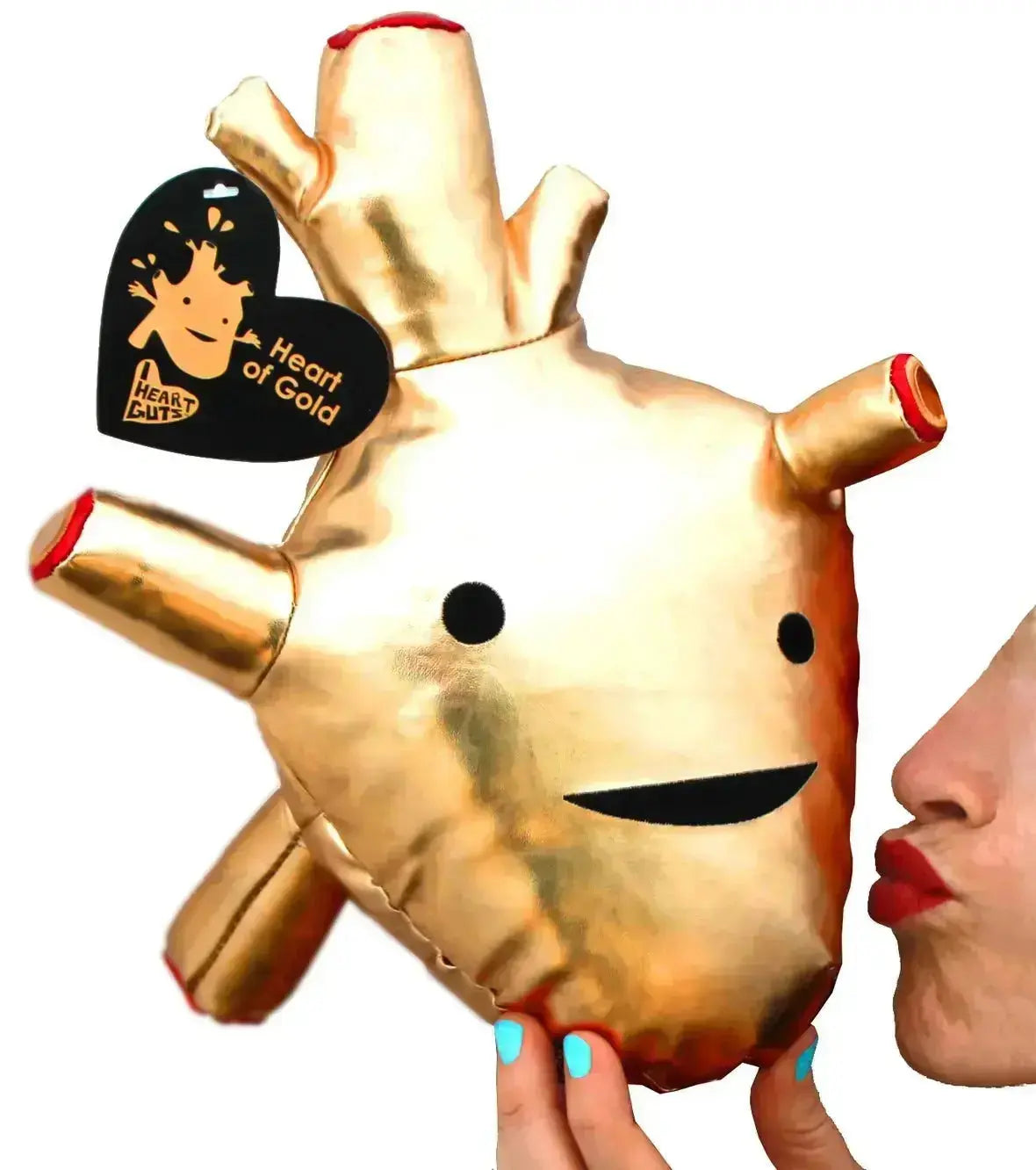 Metallic Heart Plushie | 10.5" Vinyl Heart of Gold I Heart Guts Ziya Blue