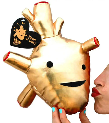 Metallic Heart Plushie | 10.5" Vinyl Heart of Gold I Heart Guts Ziya Blue