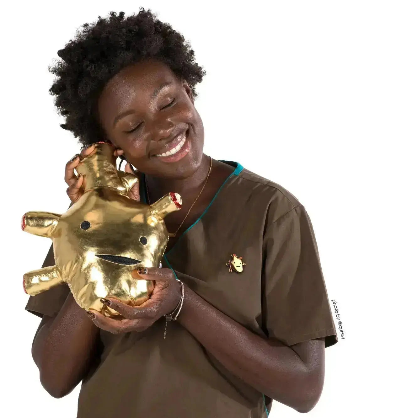 Metallic Heart Plushie | 10.5" Vinyl Heart of Gold I Heart Guts Ziya Blue