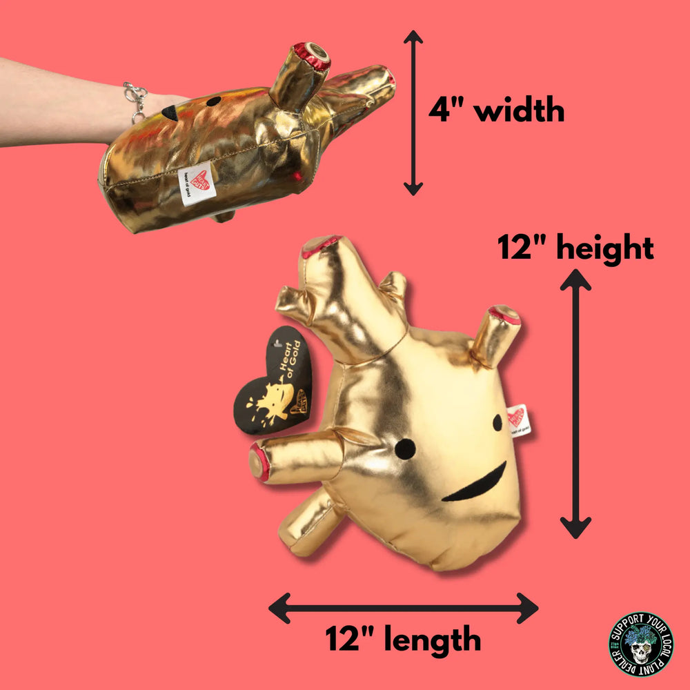 Heart of Gold: The 10.5" Metallic Vinyl Heart Plushie I Heart Guts Ziya Blue