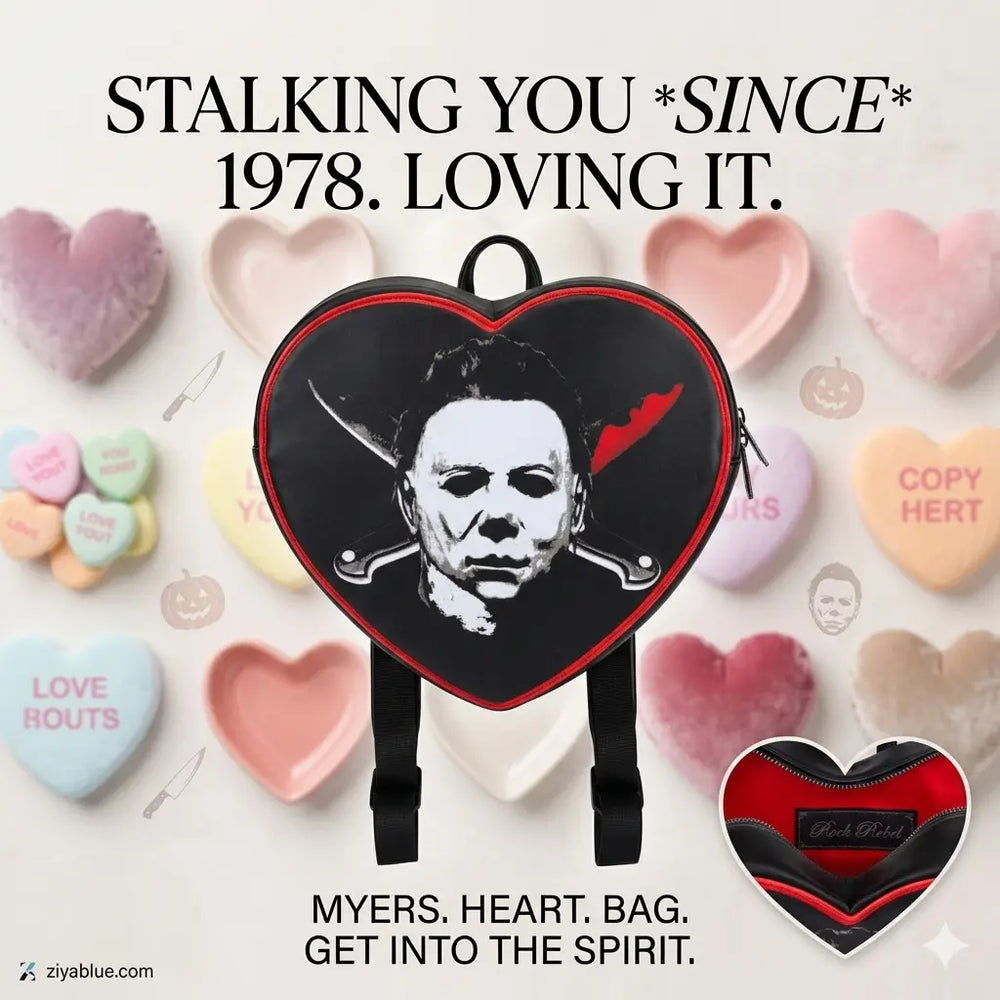 Michael Myers Heart Backpack | Glow-in-the-Dark Slasher Bag  Ziya Blue