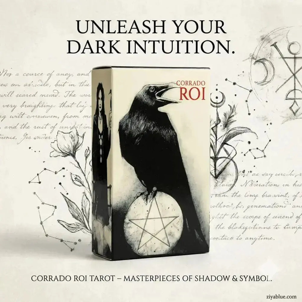 Mini Murder of Crows Tarot Deck | Gothic Divination Set  Ziya Blue