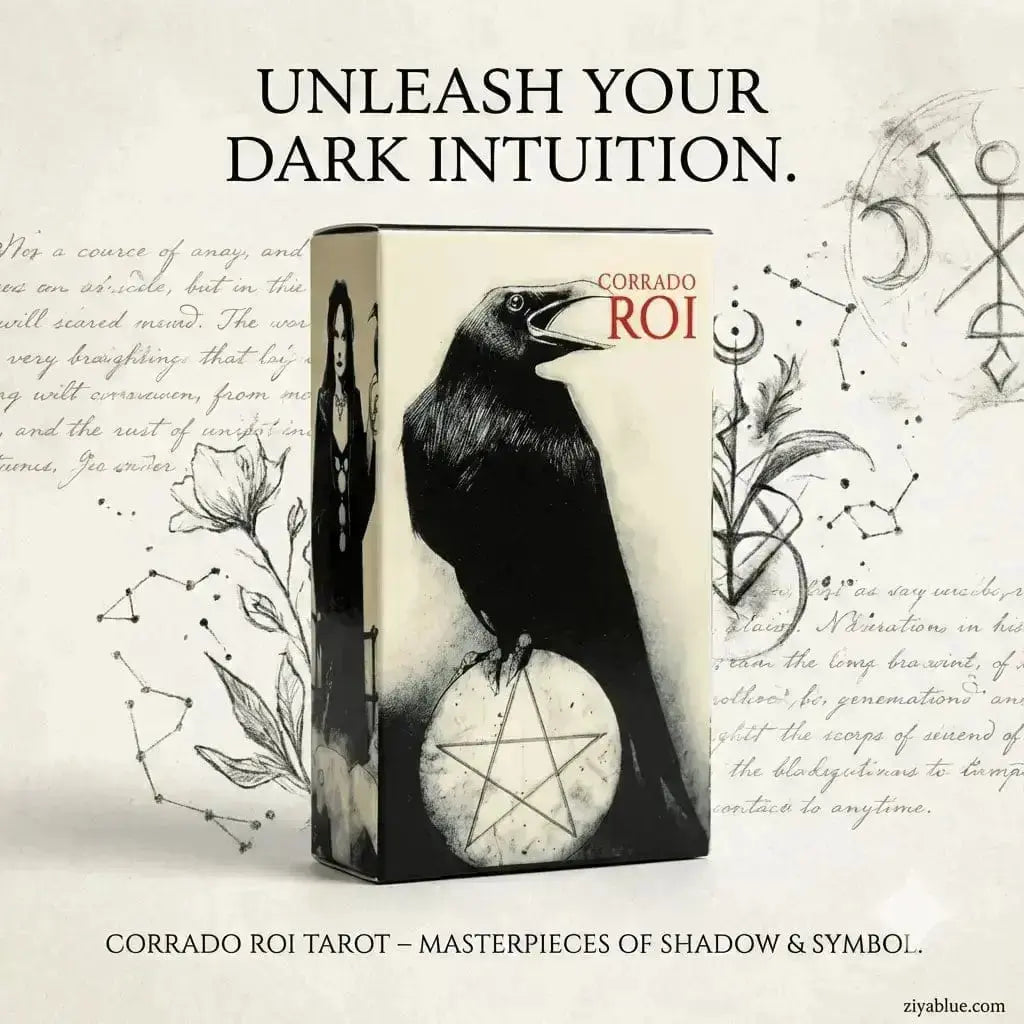 Mini Murder of Crows Tarot Deck | Gothic Divination Set  Ziya Blue