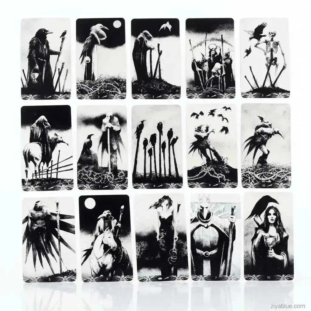 Mini Murder of Crows Tarot Deck | Gothic Divination Set  Ziya Blue