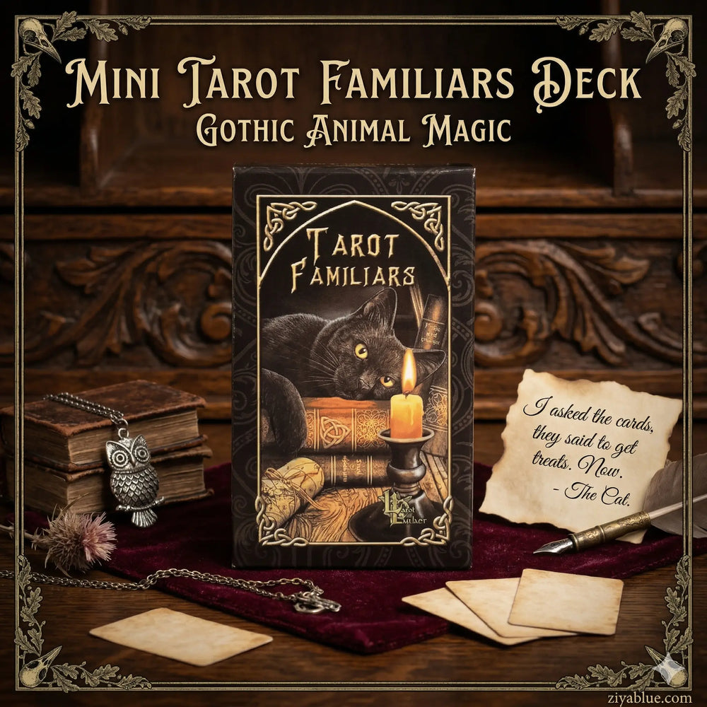 Mini Tarot Familiars Deck: Gothic Animal Magic  Ziya Blue
