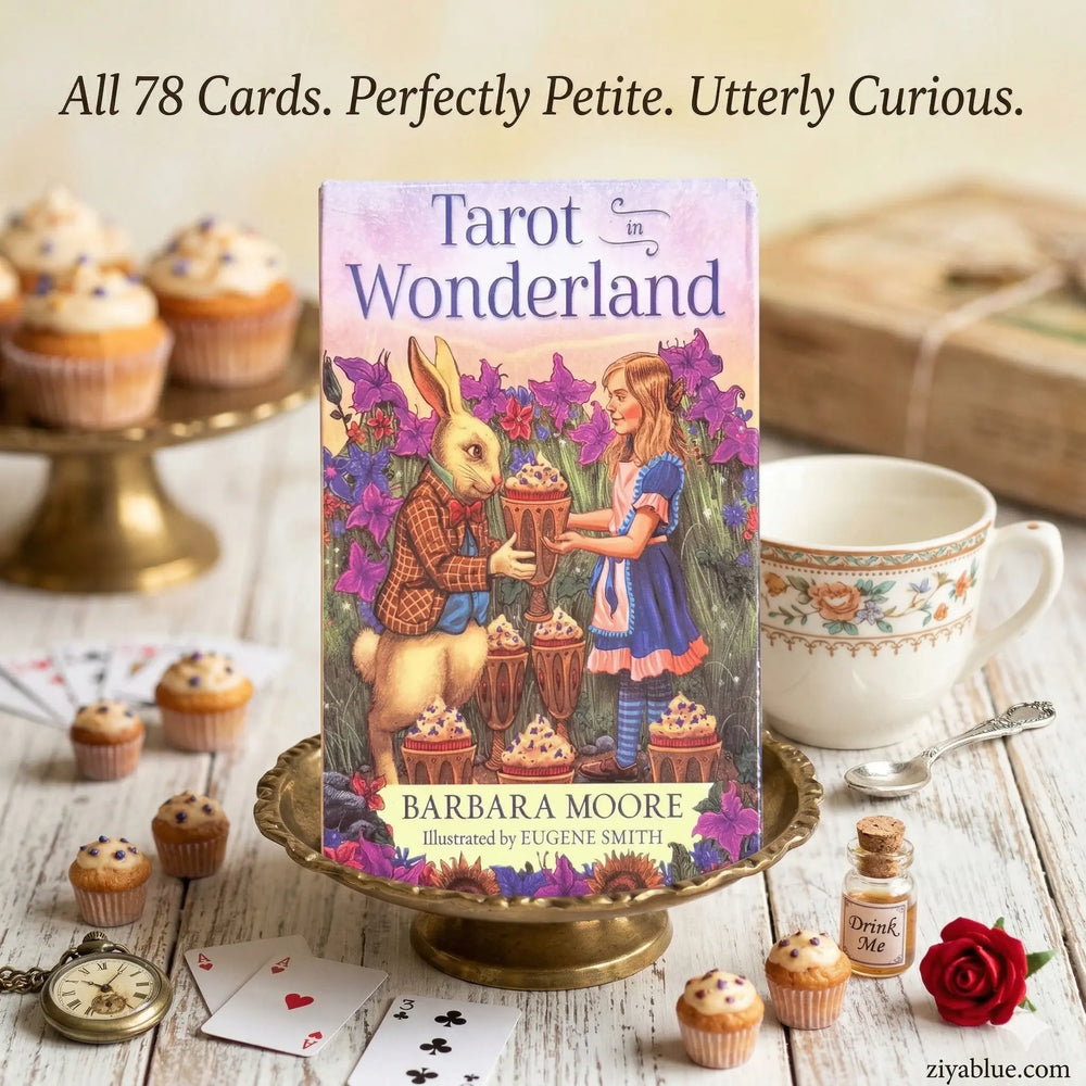 Mini Tarot in Wonderland Deck | Alice in Wonderland 78-Card Set  Ziya Blue