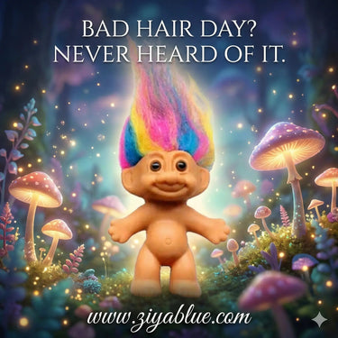 Mini Troll Doll - Pocket-Sized Retro Collectible Ziya Blue Ziya Blue