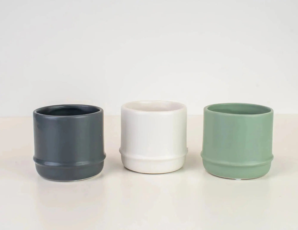 Minimalist Matte Ceramic Planter - Small Polaris Succulent Pot Colasanti Farms Limited Ziya Blue