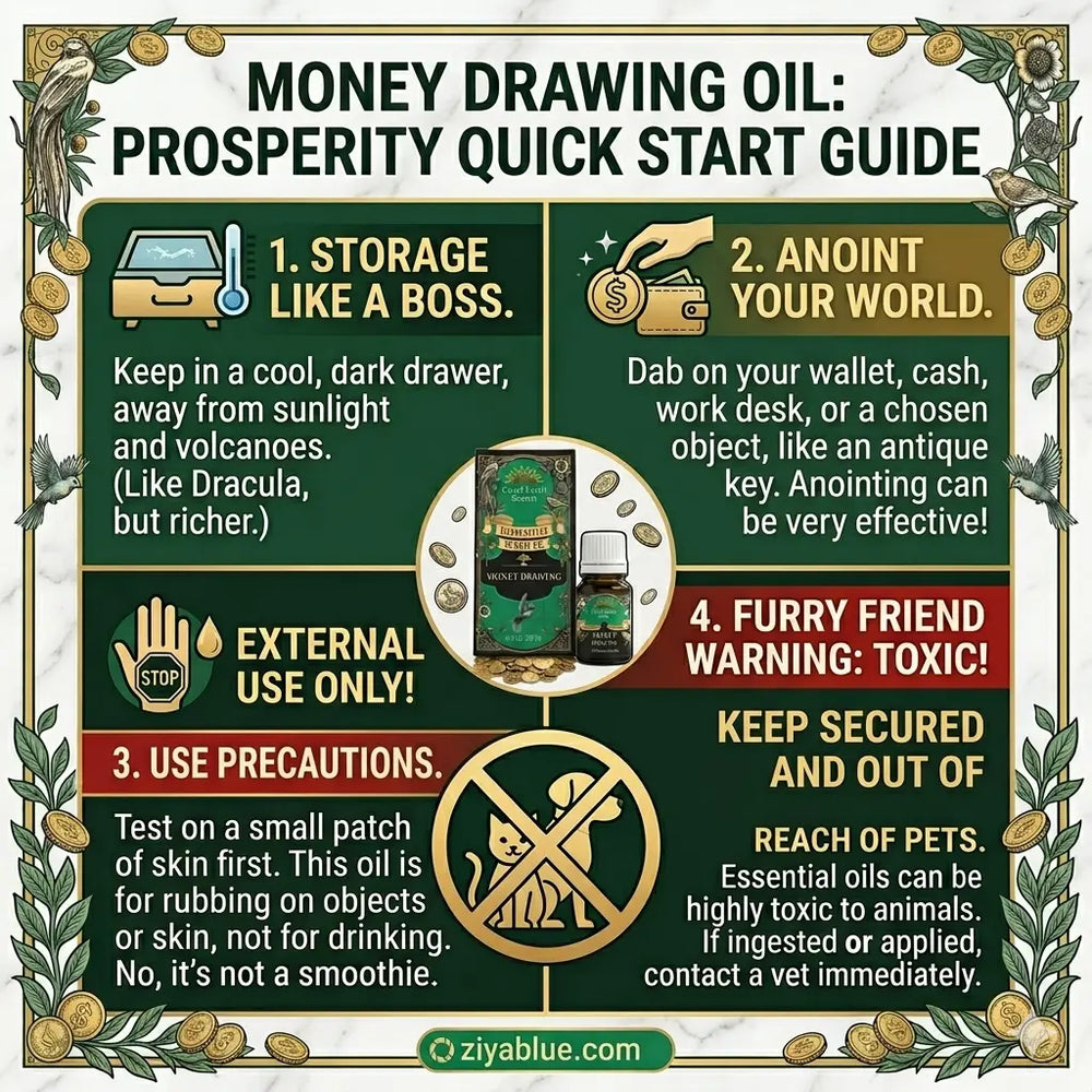 Money Drawing Essential Oil Blend (10 ml) Designs by Deekay Inc. Ziya Blue