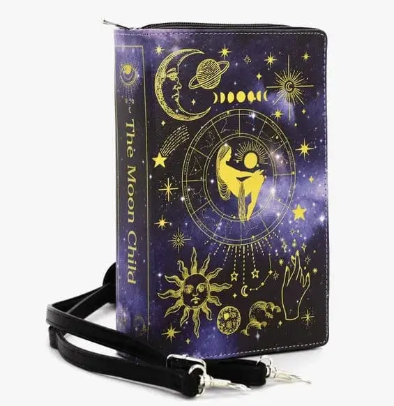 Moon Child Clutch – Celestial Style Vinyl Crossbody Bag Faire Ziya Blue