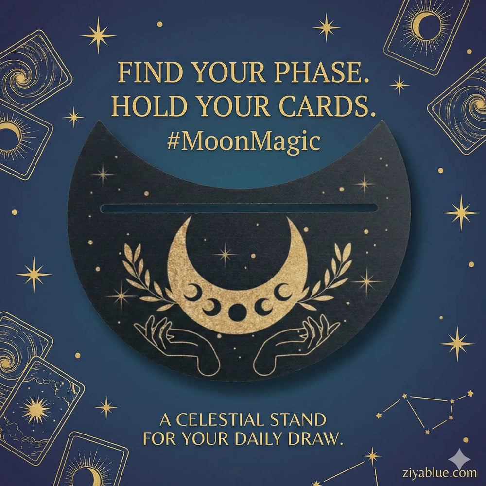 Moon Phase Tarot Card Holder: The "Celestial Intuition" Display 🌙✨ Ziya Blue Ziya Blue
