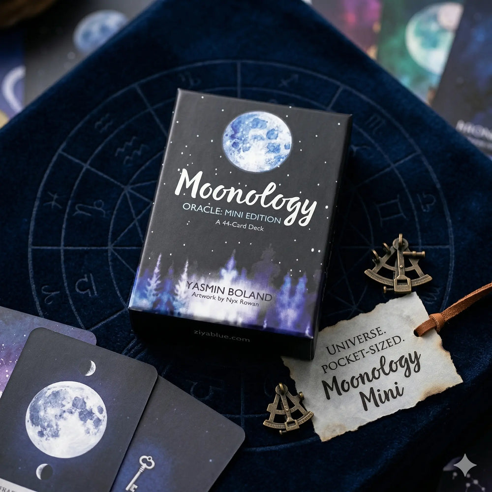 Moonology Oracle: Mini Edition (44-Card Deck)  Ziya Blue