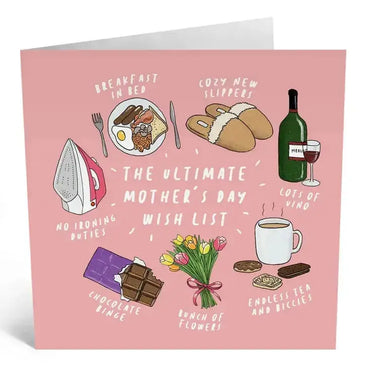 Mothers Day Wish List Card: Funny Greeting Central 23 Ziya Blue