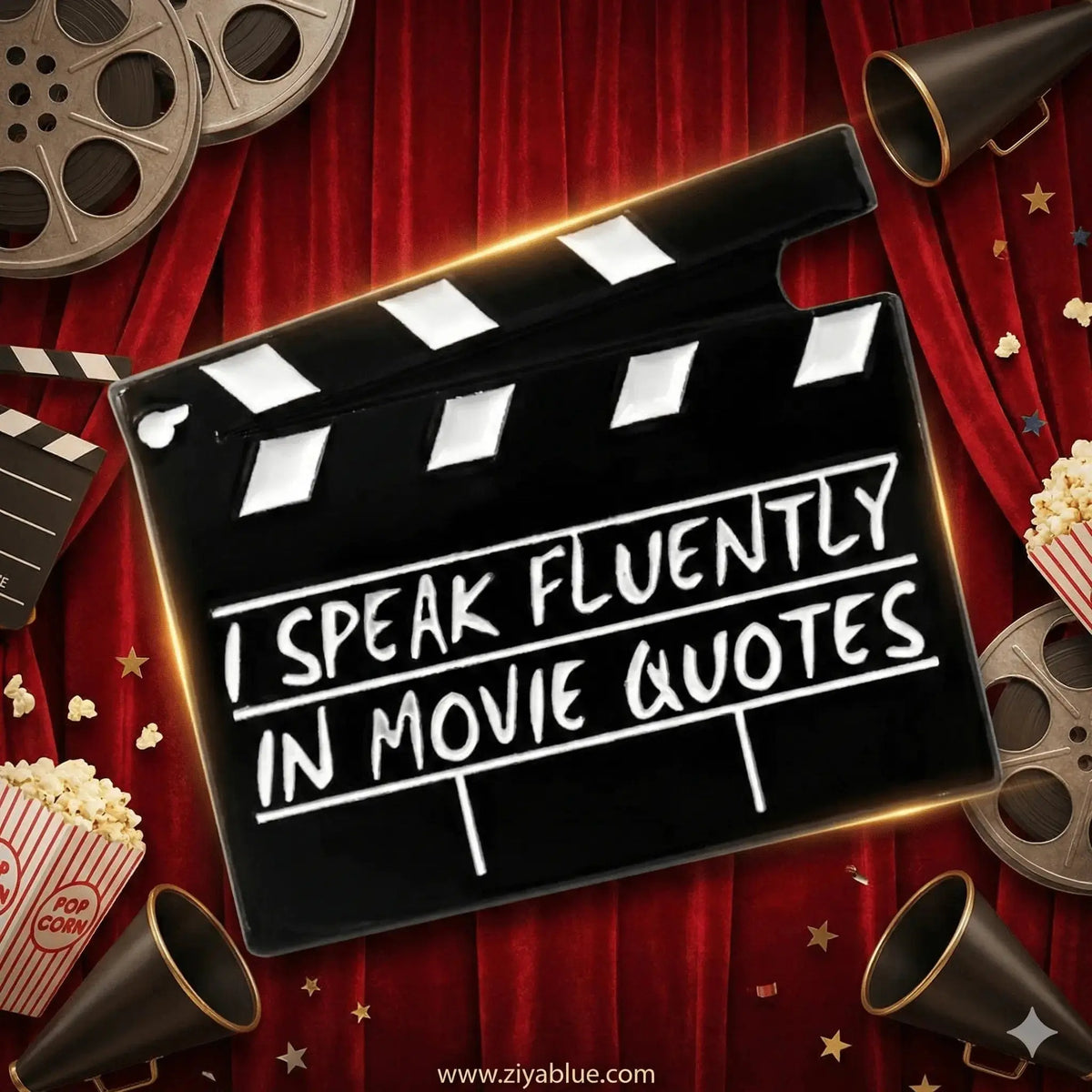 Movie Quote Lapel Pin: Wear Your Favorite Lines! 🎬✨ Magnifique Hearts Ziya Blue