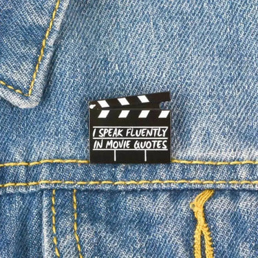 Movie Quote Lapel Pin: Wear Your Favorite Lines! 🎬✨ Magnifique Hearts Ziya Blue