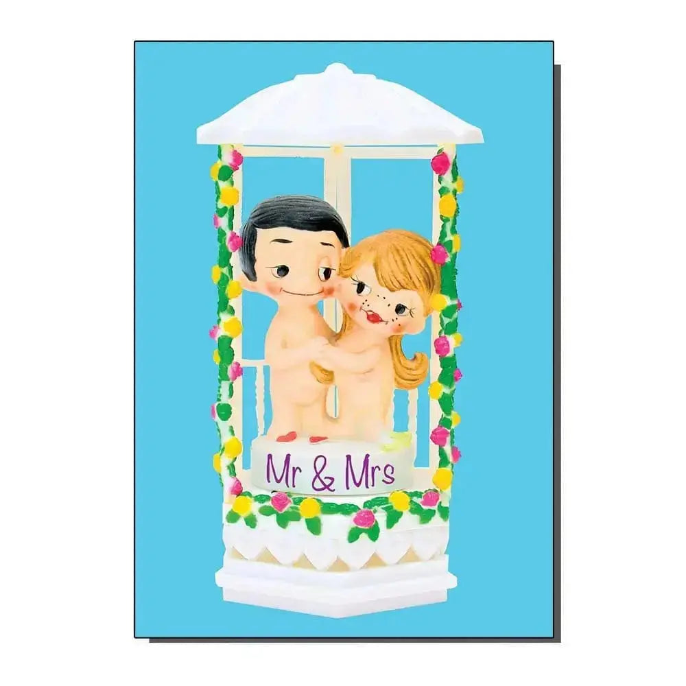 Mr and Mrs Wedding Card Bite Your Granny Ziya Blue