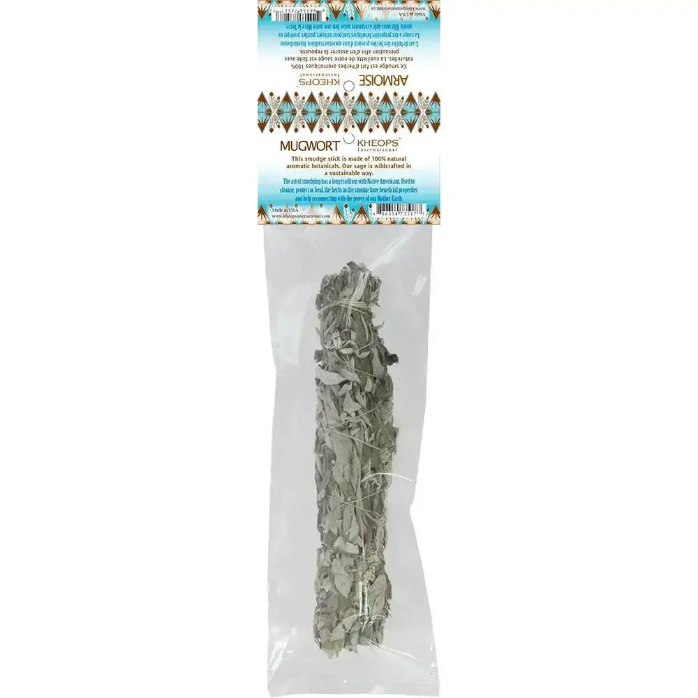 Mugwort Smudge Stick for Dreaming - 8" Large Black Sage Wand Kheops International Ziya Blue