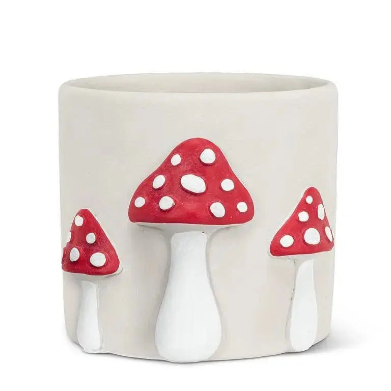 Mushroom Cement Planter - 6.5" Large Dotted Forest Pot Abbott Ziya Blue