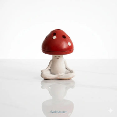 Mushroom Incense Burner | Meditating Zen Sprite | Forest Home Decor  Ziya Blue
