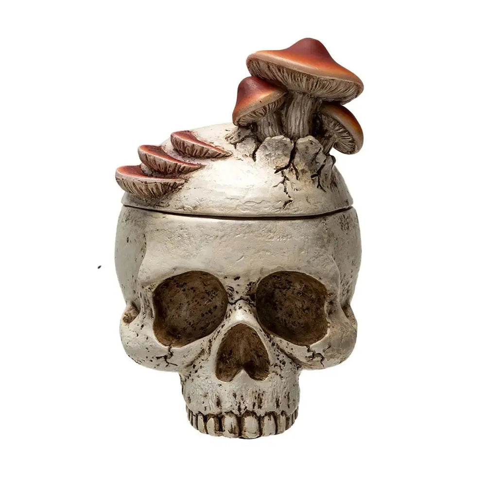 Mushroom Skull Stash Box (4") Pacific Giftware Ziya Blue