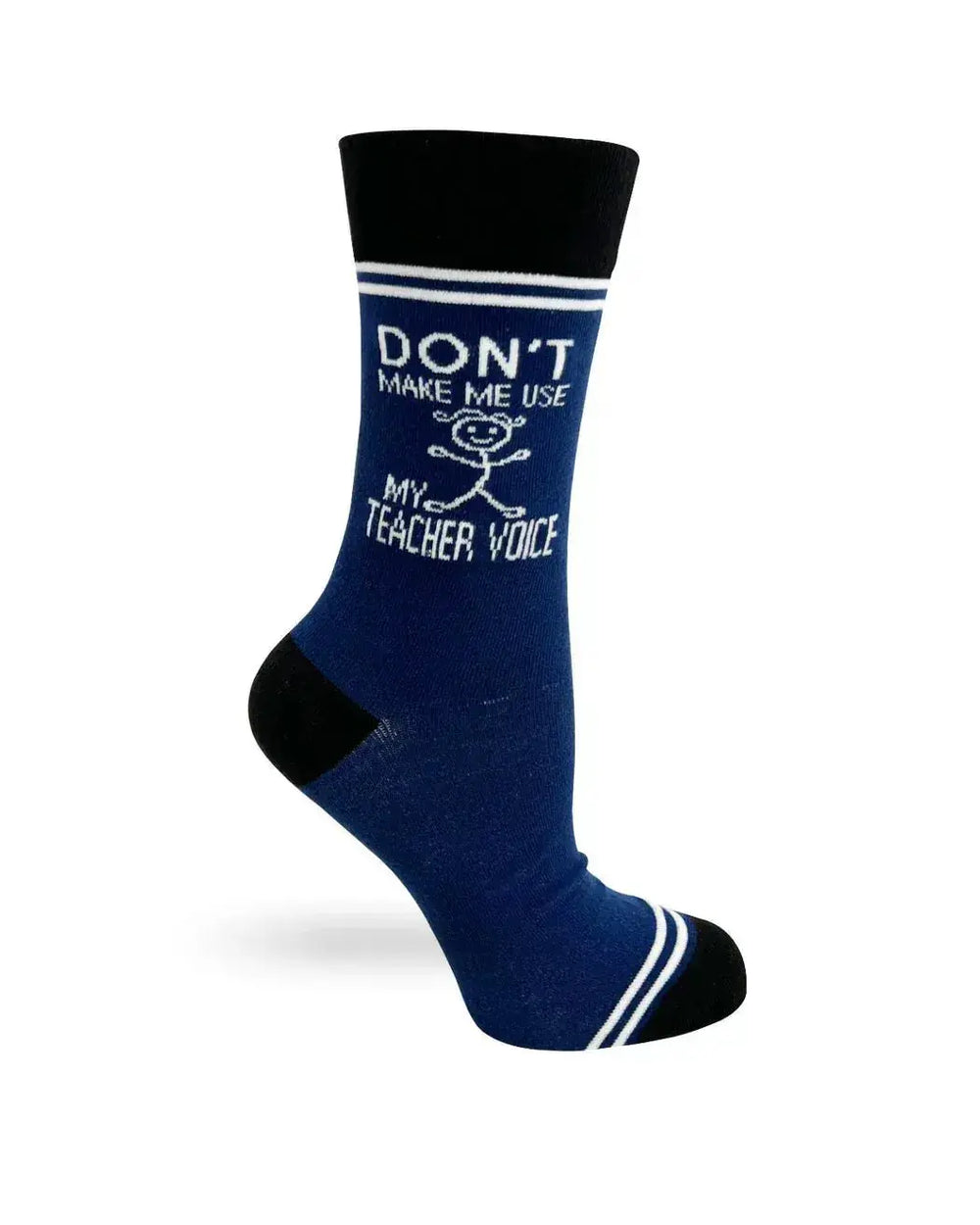 My Teacher Voice Socks: Funny Unisex Crew Fabdaz Ziya Blue