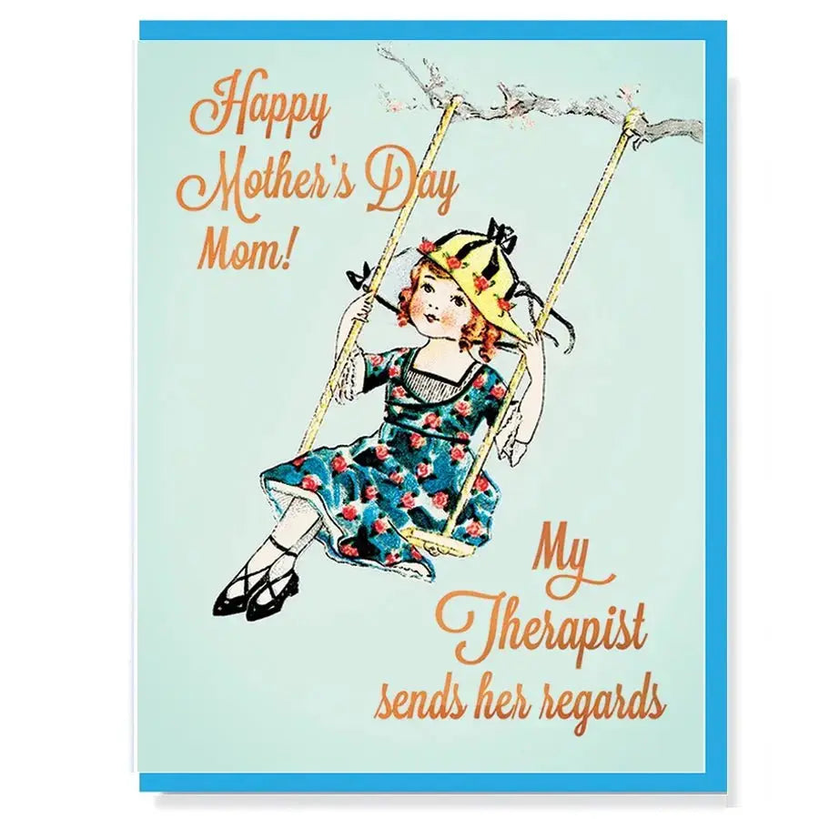 My Therapist Sends Her Regards Card Smitten Kitten Ziya Blue