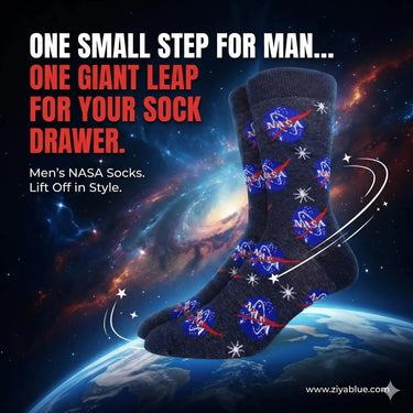 NASA Blue Socks: Mission Ready Good Luck Sock Ziya Blue