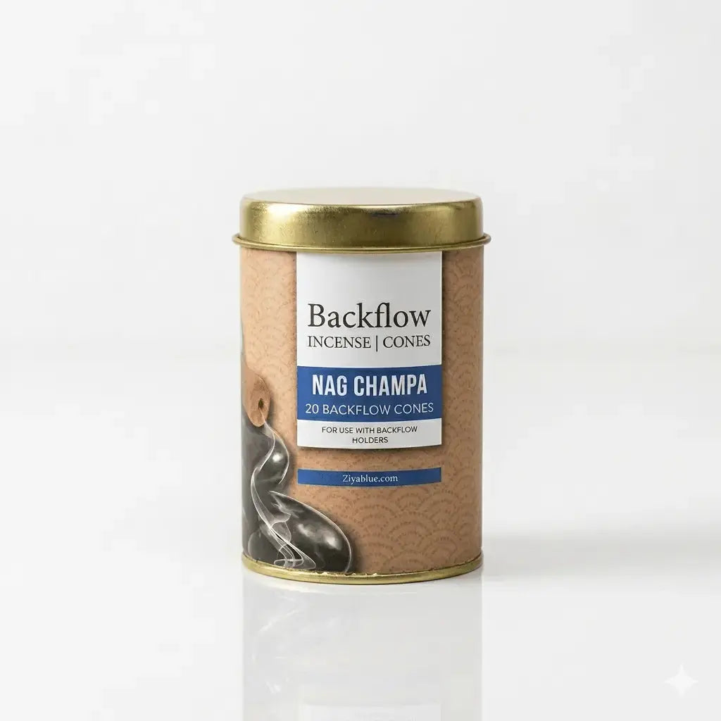 Nag Champa Backflow Cones: Jumbo Incense Pacific Giftware Ziya Blue