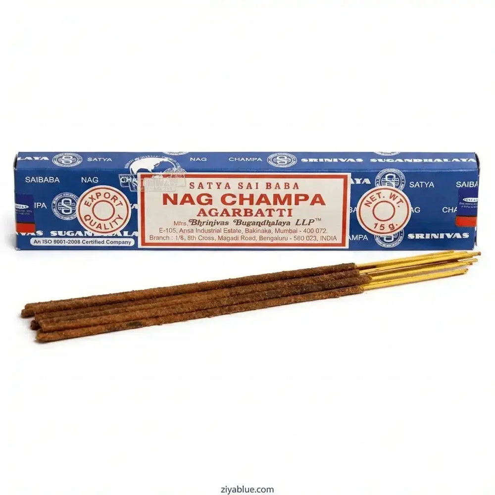 Nag Champa Satya Incense Sticks: Original Blue Box Designs by Deekay Ziya Blue