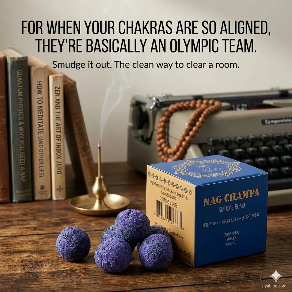 Nag Champa Smudge Bombs: 5-Pack OG Zen Cleansing Kit  Ziya Blue