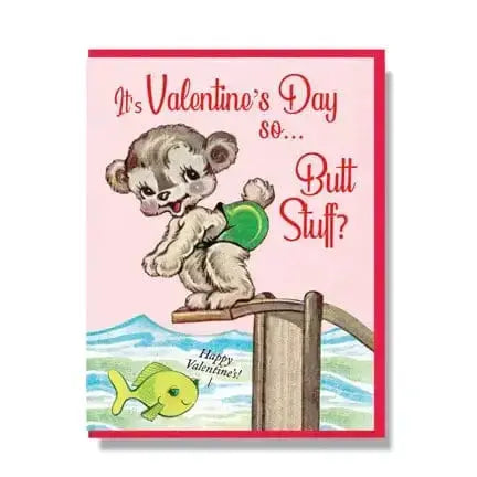 Naughty Valentine's Day Card: Funny Retro Greeting Faire Ziya Blue