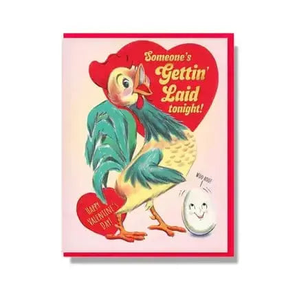 Naughty Valentine's Day Card: Funny Retro Greeting Faire Ziya Blue